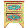 Mesa de cabeceira pintada à mão 40x30x50 cm mangueira maciça 2