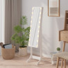 Espelho de pé com luzes LED 34x37x146 cm branco 4