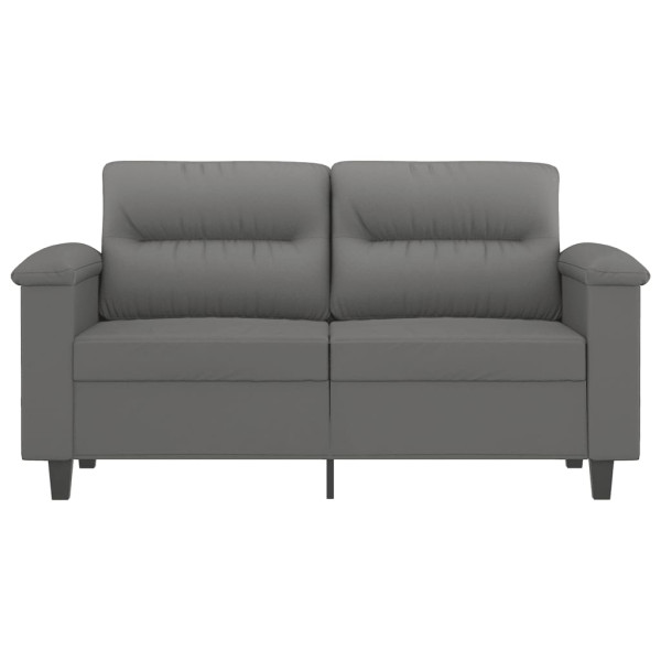 Sofá de 2 plazas de tela de microfibra gris oscuro 120 cm M 3