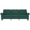 Sofá de 3 plazas terciopelo verde oscuro 180 cm 3