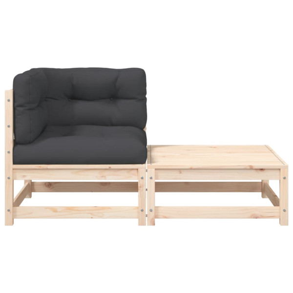 Sofá de jardín de equina con cojines y reposapiés M 5