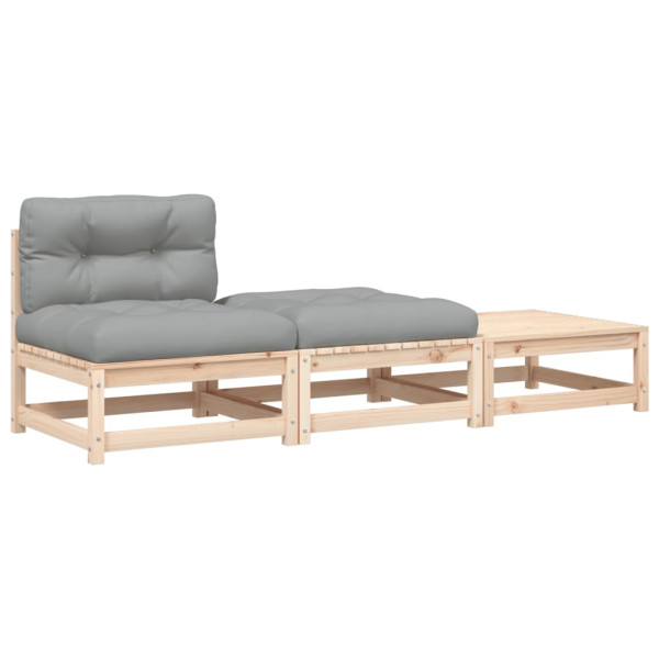 Sofá sem apoio de braços p/ jardim c/ almofadões/apoios de pés M 2