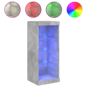Aparador com luzes LED 41x37x100 cm cinzento cimento H