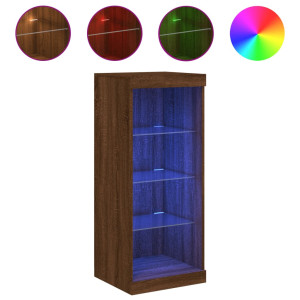 Aparador com luzes LED 41x37x100 cm carvalho castanho H