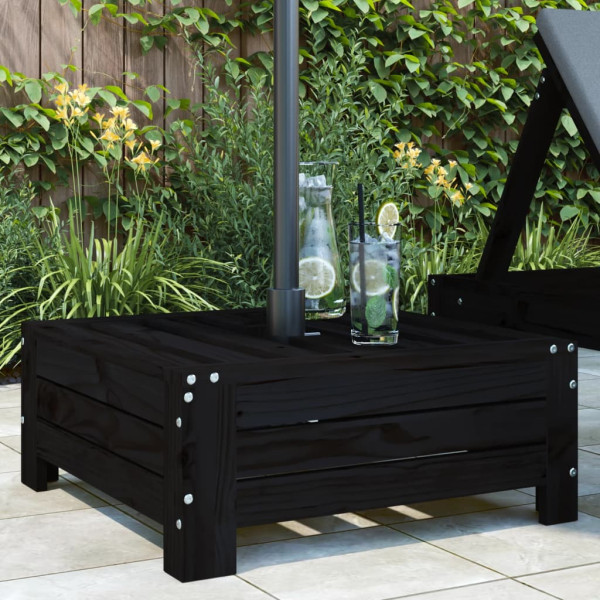 Cubierta para base de sombrilla madera maciza de pino negro D