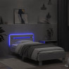 Estructura de cama con cabecero y luces LED blanco 75x190 cm 4