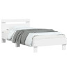 Estrutura de cama com cabeceira e luzes LED 75x190 cm branco 5