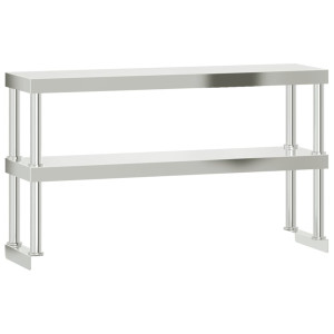 Unidade 2 prateleiras p/ mesa trabalho 110x30x65 cm aço inox. H