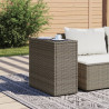 Mesa de apoio jardim c/ tampo vidro 58x27.5x55 cm vime PE cinza 3