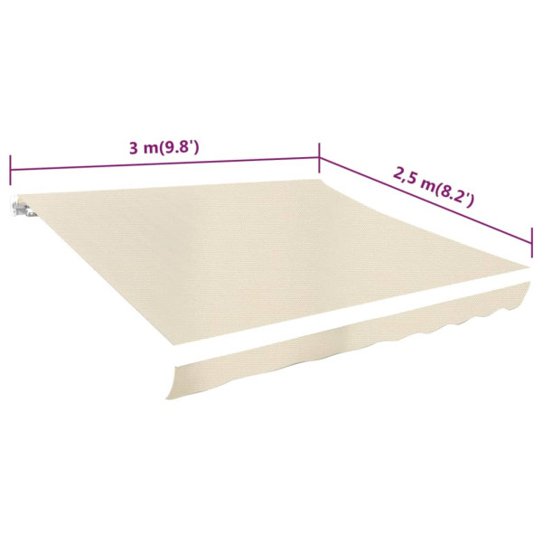 Toldo de lona color crema 3x2.5 m sin armazón M 4
