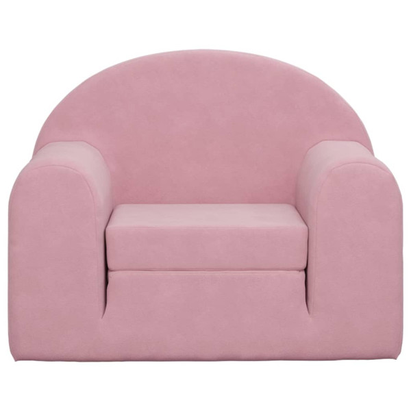 Sofá cama para niños felpa suave rosa M 3