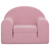 Sofá-cama infantil de pelúcia rosa 3