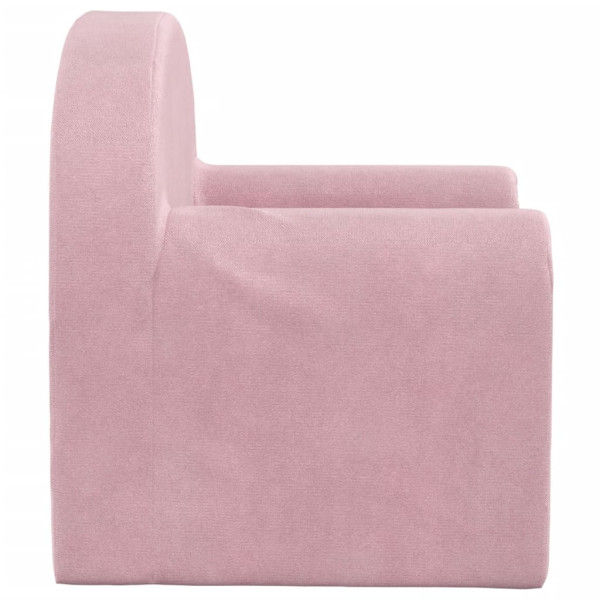 Sofá cama para niños felpa suave rosa M 5