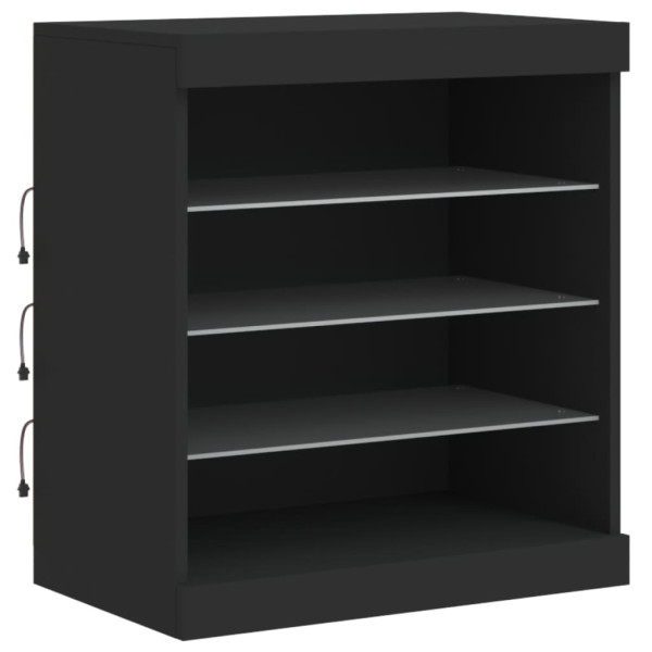 Aparador com luzes LED 60.5x37x67 cm preto M 5