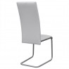 Cadeiras de jantar cantilever 6 pcs couro artificial branco 5