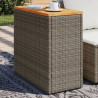 Mesa apoio jardim c/ tampo madeira 58x27.5x55 cm vime PE cinza 1
