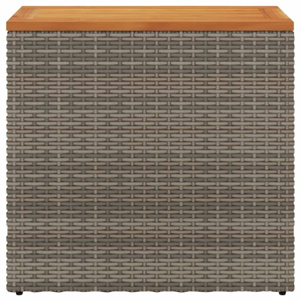 Mesa auxiliar jardín tapa madera ratán PE gris 58x27.5x55 cm M 5