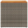 Mesa apoio jardim c/ tampo madeira 58x27.5x55 cm vime PE cinza 5