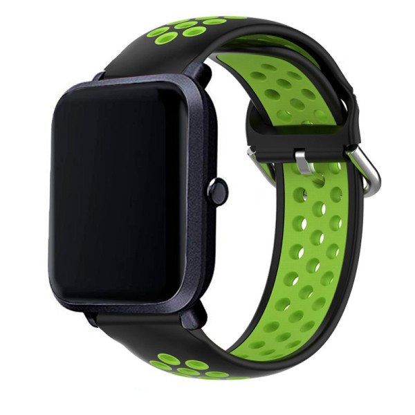 Cinta universal 20mm Amazfit Bip / GTS / Bip Lite / Huawei / Samsung / COOL Goma Negro-Verde M 2