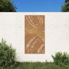 Decoração p/ muro de jardim 105x55 cm aço corten design folhas 1