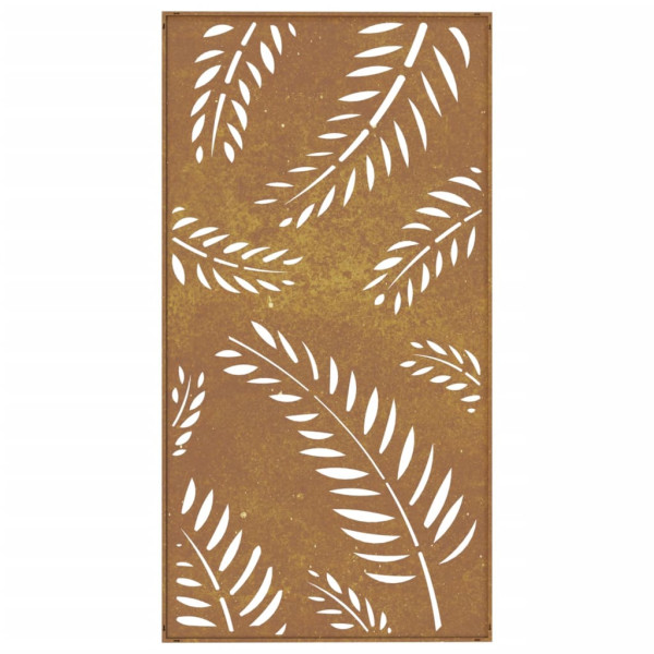 Decoração p/ muro de jardim 105x55 cm aço corten design folhas M 5