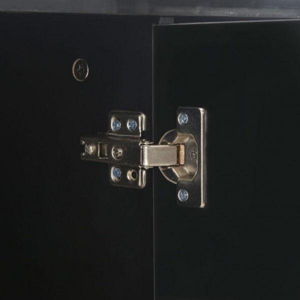 Aparador em contraplacado 71x35x80 cm preto brilhante M 3