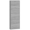 Mueble zapatero madera contrachapada gris Sonoma 59x17x169 cm 5