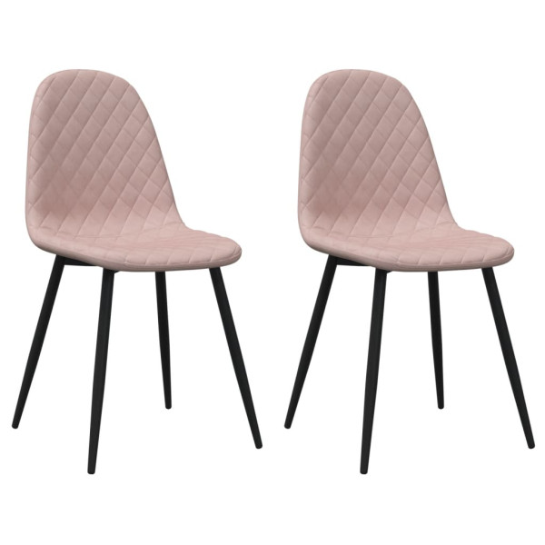 Cadeiras de jantar 2 pcs veludo rosa M 2