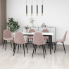 Sillas de comedor 6 unidades terciopelo rosa 1