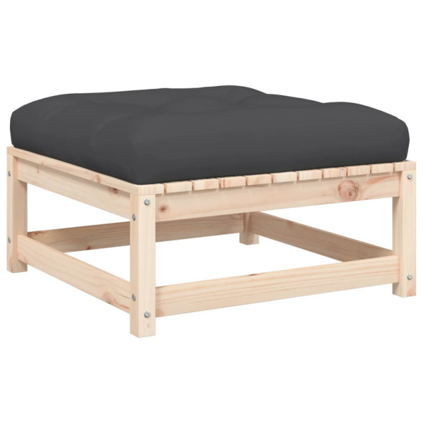 Apoio de pés p/ jardim c/ almofadões 2 pcs pinho maciço M 5