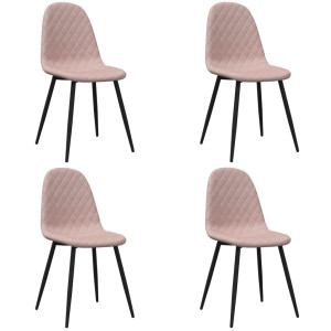 Cadeiras de jantar 4 pcs veludo rosa H