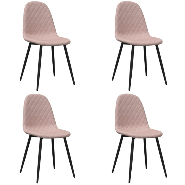 Cadeiras de jantar 4 pcs veludo rosa M 2