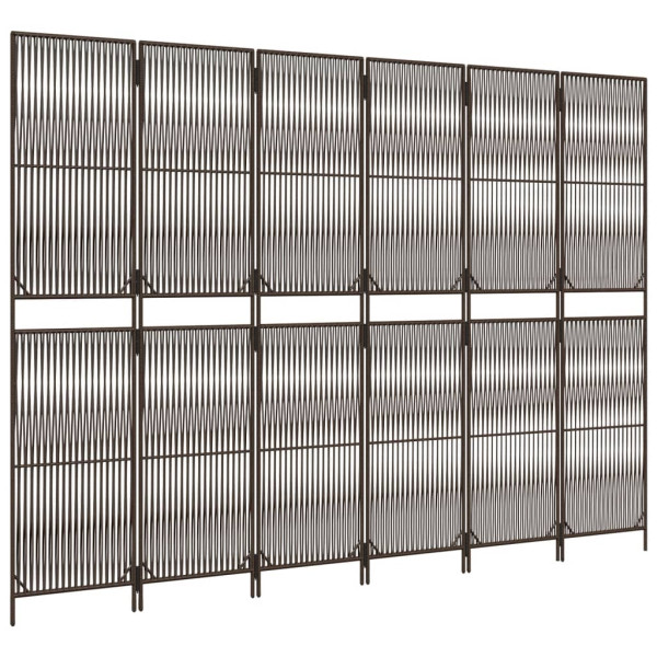 Biombo de 6 paneles ratán sintético marrón M 4