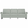 Sofá de 3 plazas terciopelo gris claro 180 cm 3