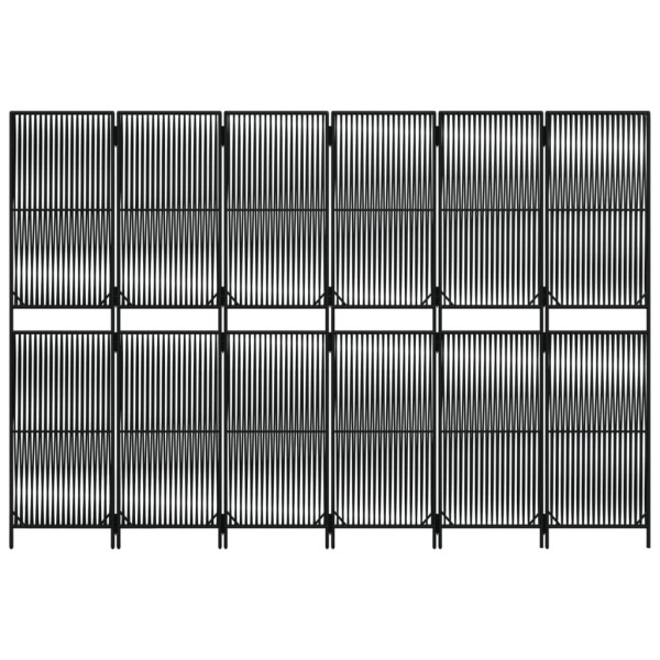Biombo de 6 paneles ratán sintético negro M 5