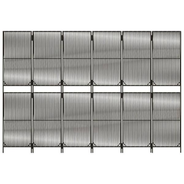 Biombo de 6 paneles ratán sintético gris M 5