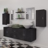 Conjunto de muebles de baño con lavabo y grifo 11 piezas negro 3