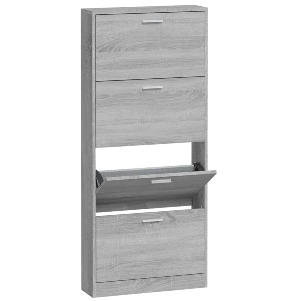Mueble zapatero madera contrachapada gris Sonoma 59x17x150 cm M 2
