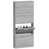 Mueble zapatero madera contrachapada gris Sonoma 59x17x150 cm 4