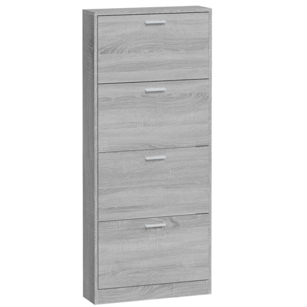 Mueble zapatero madera contrachapada gris Sonoma 59x17x150 cm M 5