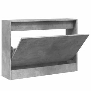 Mueble zapatero madera de ingeniería gris hormigón 80x21x57 cm H
