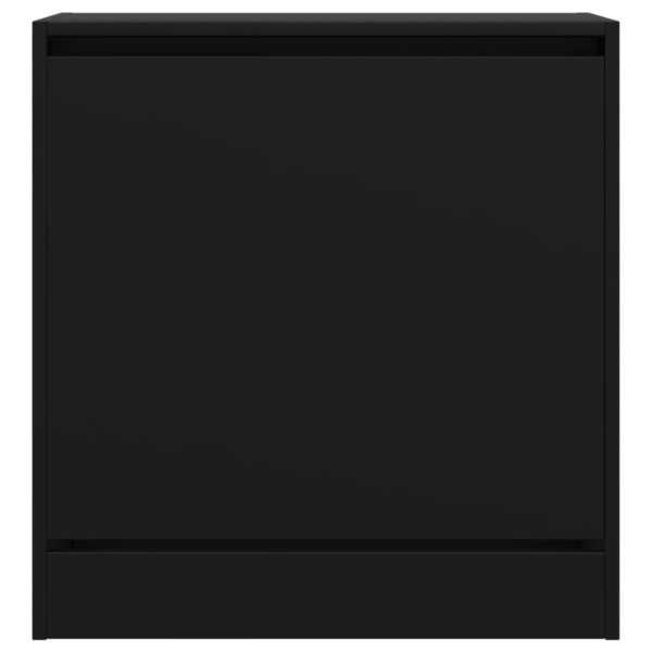 Zapatero de madera de ingeniería negro 60x34x63.5 cm M 5