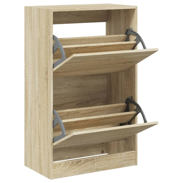 Zapatero de madera de ingeniería roble Sonoma 60x34x96.5 cm M 2