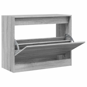 Zapatero de madera de ingeniería gris Sonoma 80x34x63 cm H
