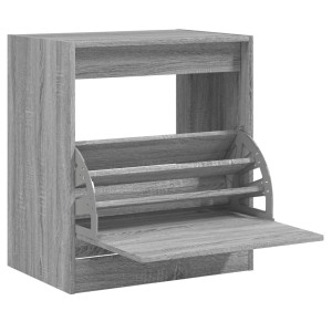 Zapatero de madera de ingeniería gris Sonoma 60x42x69 cm H