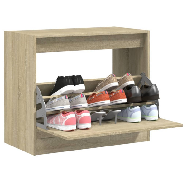 Zapatero de madera de ingeniería roble Sonoma 80x42x69 cm D