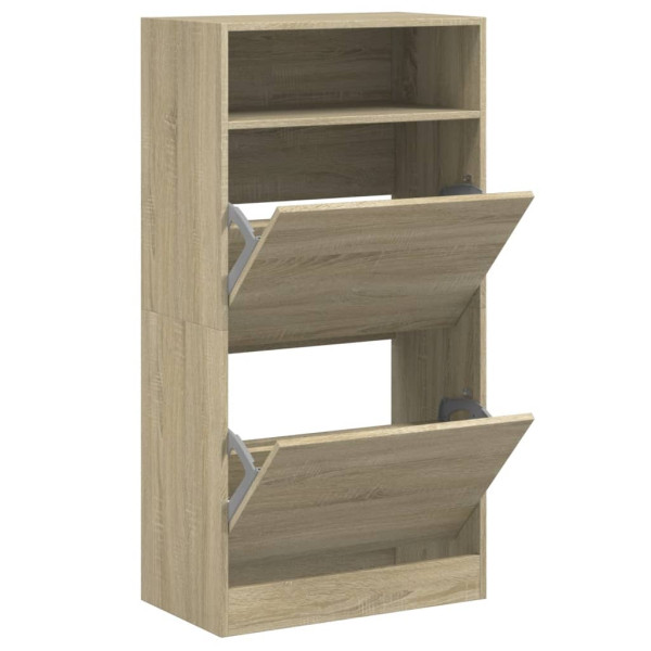 Zapatero de madera de ingeniería roble Sonoma 60x34x116 cm M 2