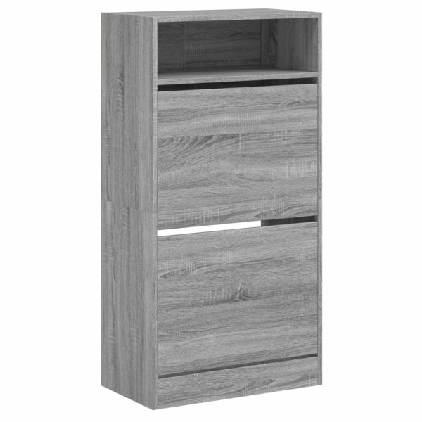 Zapatero de madera de ingeniería gris Sonoma 60x34x116 cm M 4