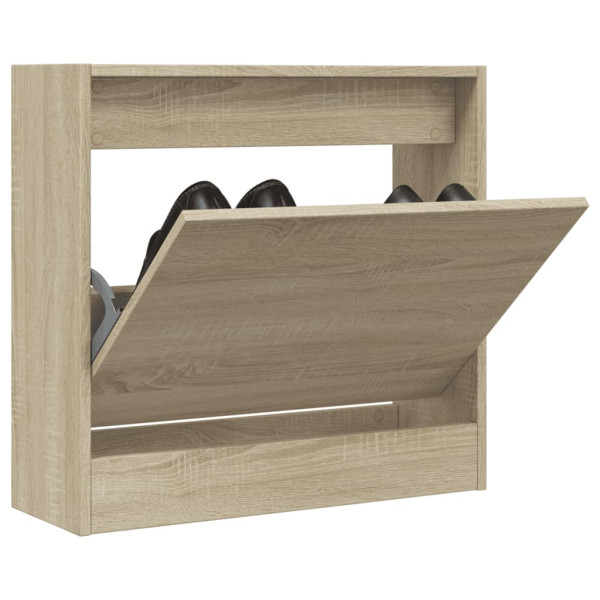 Zapatero de madera de ingeniería roble Sonoma 60x21x57 cm D