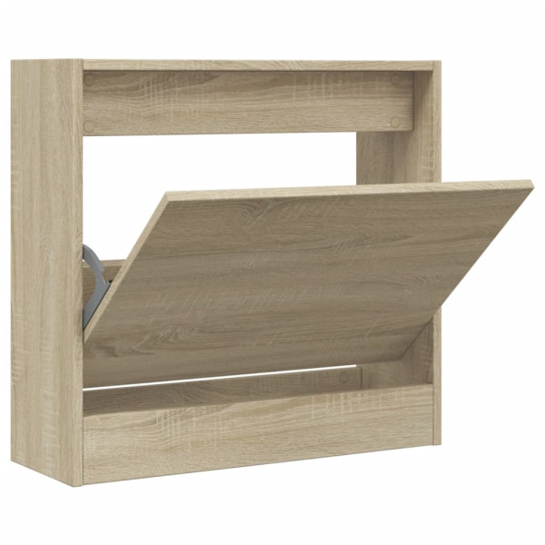 Zapatero de madera de ingeniería roble Sonoma 60x21x57 cm M 2